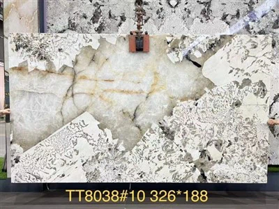 Laje de Quartzito Branco Cristal Pandora